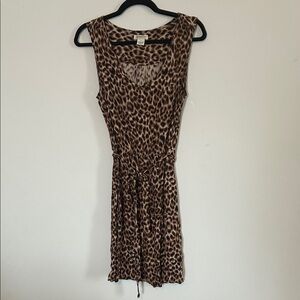 Lucky Brand Leopard Print Sleeveless Midi Dress